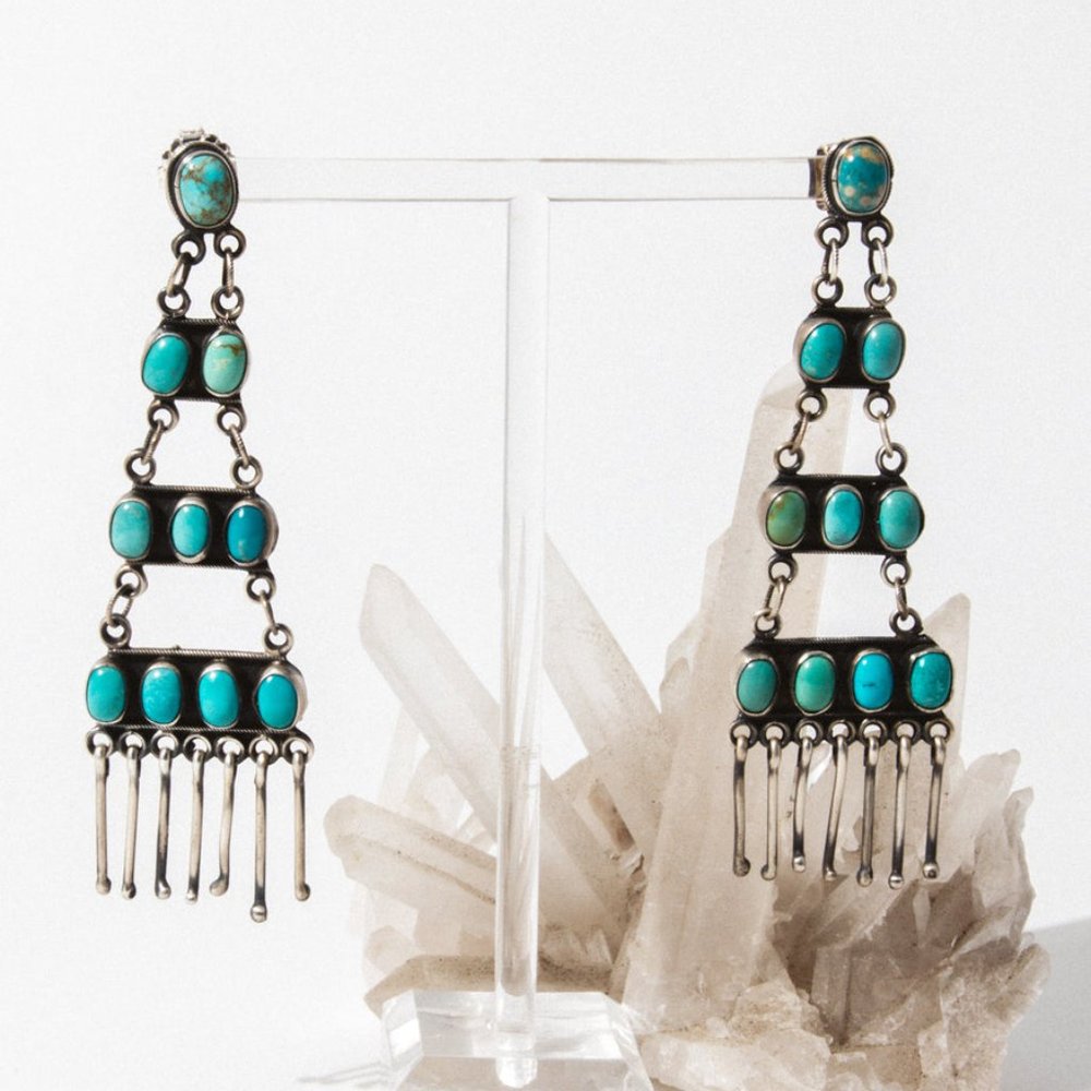 Child of Wild Summer Storm Turquoise Earrings
